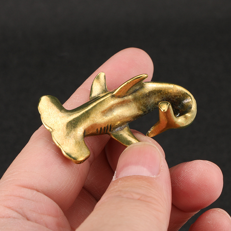 Retro Gaming Decor - Hammerhead Shark Brass Desk Decoration Vintage