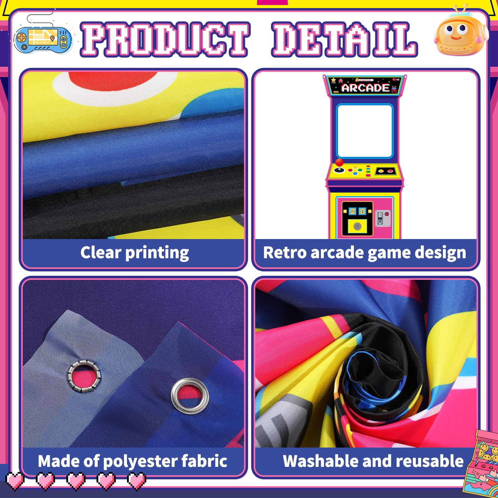 Retro Video Gaming Fabric Arca - Retro Gaming Decor review and price