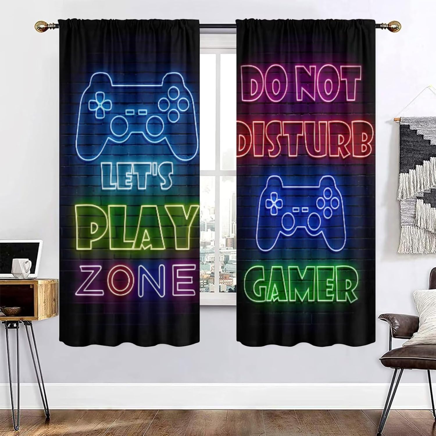 Gaming Gamer Curtain Curtains  - Retro Gaming Youtube review and price