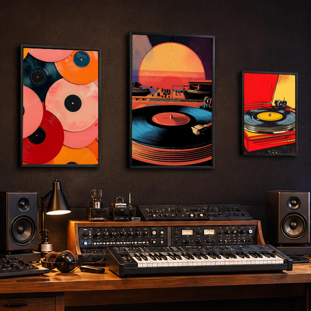 Retro Colorful Record Player P - Retro Gaming Wallpaper review and price
