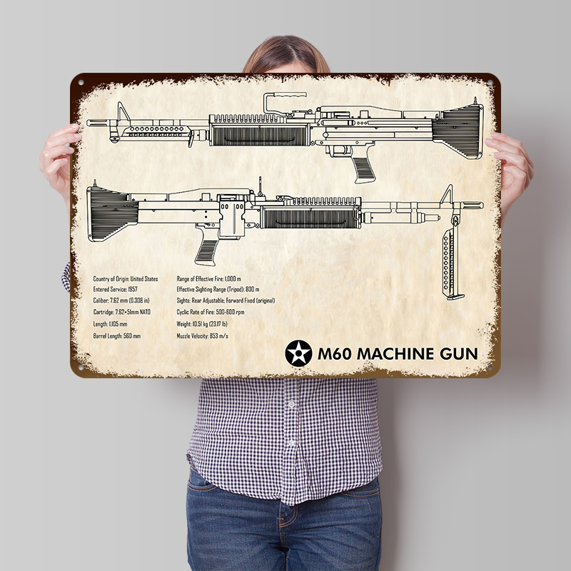 M60 Machine Gun Paper Tin Post - Retro Gaming Wallpaper review and price