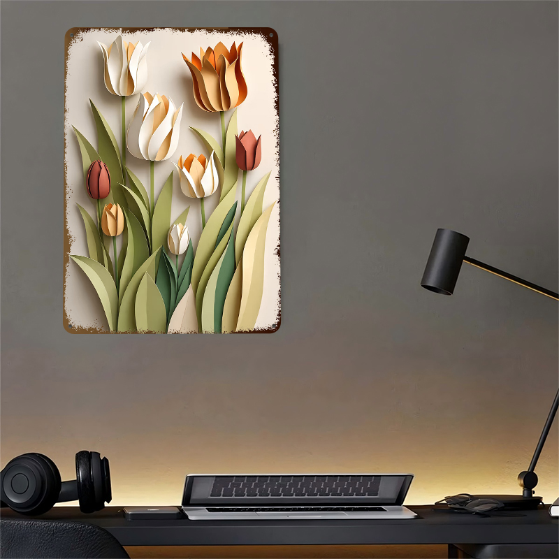 Paper Cutout Tulips Flowers Pr - Retro Gaming Wallpaper review and price
