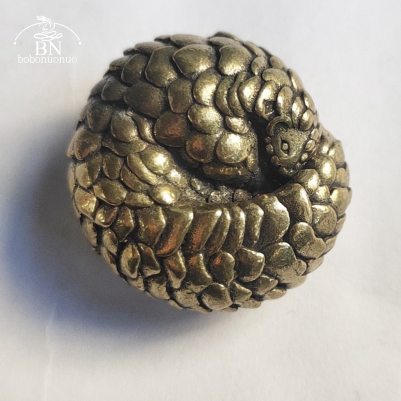 Solid Brass Spherical Pangolin - Retro Gaming Decor review and price