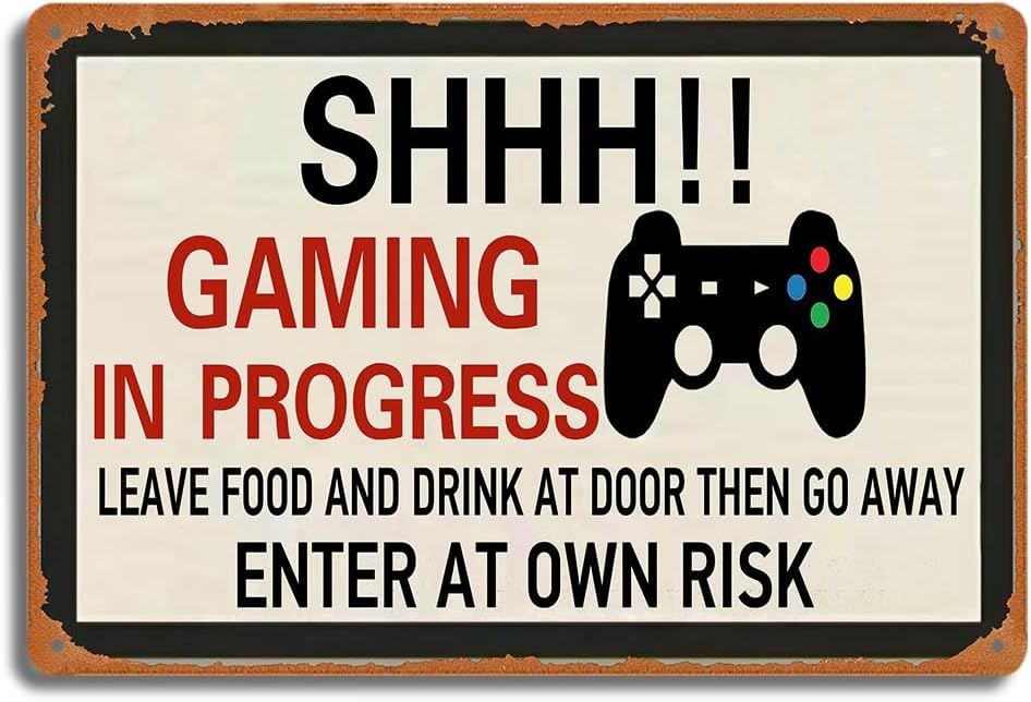 Retro Gaming Metal Tin Sign, S - Game Retro Gaming review and price