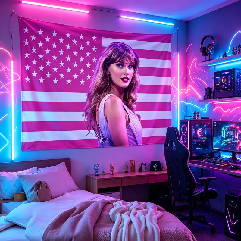 VIKAMA American Flag Female Si - Retro Gaming Decor review and price