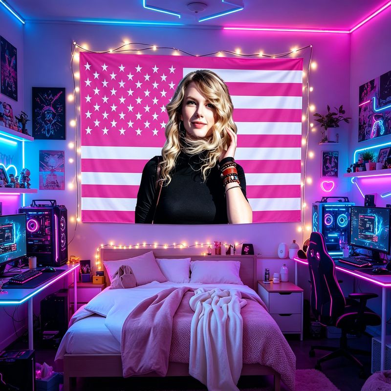 VIKAMA American Flag Female Si - Retro Gaming Decor review and price