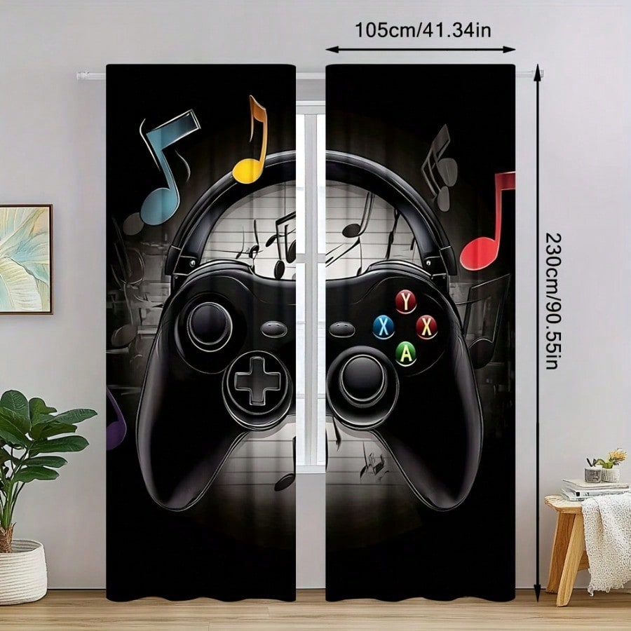 2pcs Retro Gaming Room Curtain - Retro Gaming Youtube review and price