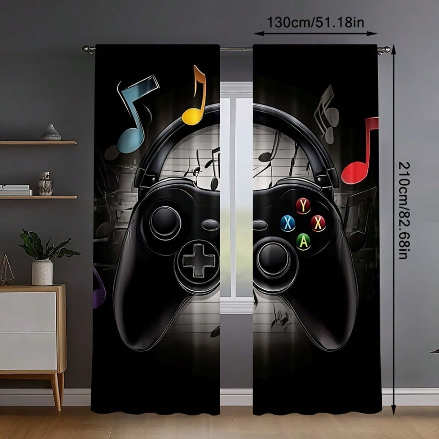 2pcs Retro Gaming Room Curtain - Retro Gaming Youtube review and price