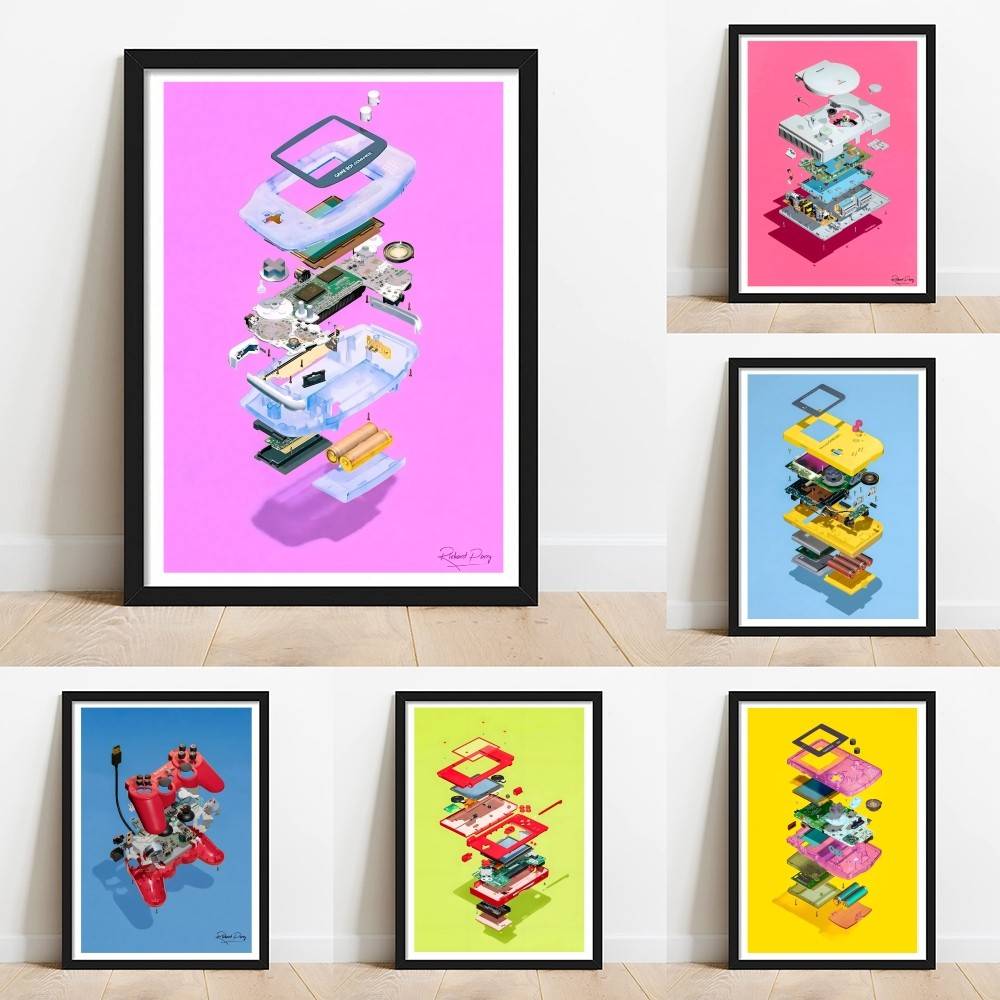 Exploded Game Console Paper Po - Retro Gaming Wallpaper review and price